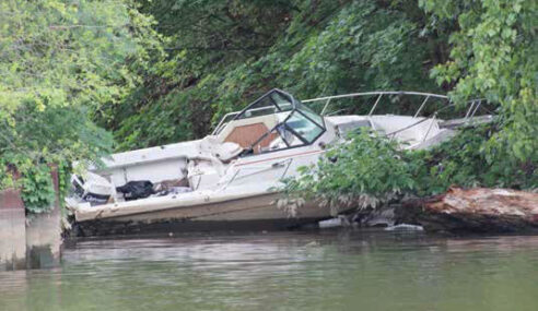 Abandoned boats in the Hudson
